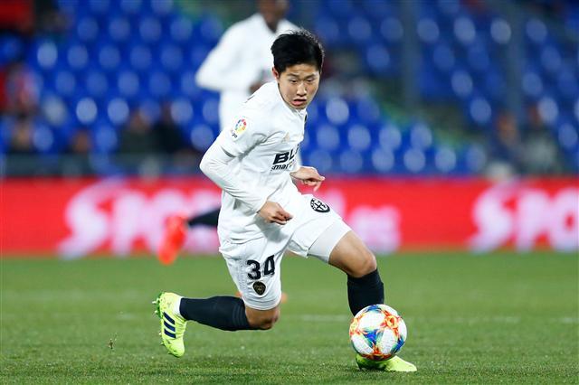 이강인이 지난달 23일(한국시간) 열린 헤타페와의 코파 델 레이 8강전에서 활약하는 모습. [AFP연합]