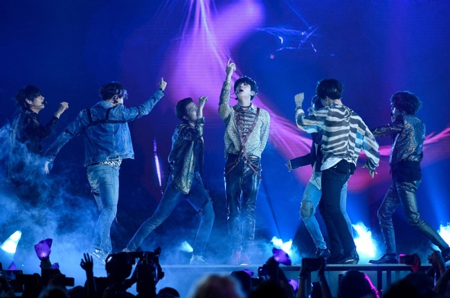 BTS performs "Fake Love" at the Billboard Music Awards at the MGM Grand Garden Arena, in Las Vegas 2018 Billboard Music Awards Show, Las Vegas, USA on 20 May 2018 (AP)