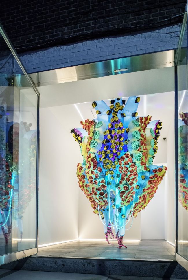 Lee Byungchan Creature 2019 plastic bag, reflection film, LED, air motor dimensions variable [사진제공=P21]