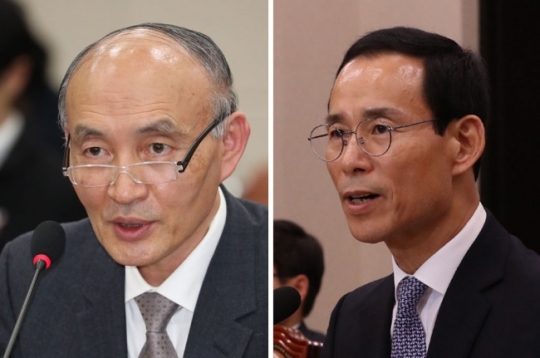 조동호 과기부장관 후보자(왼쪽)와 최정호 국토부장관 후보자. [연합]