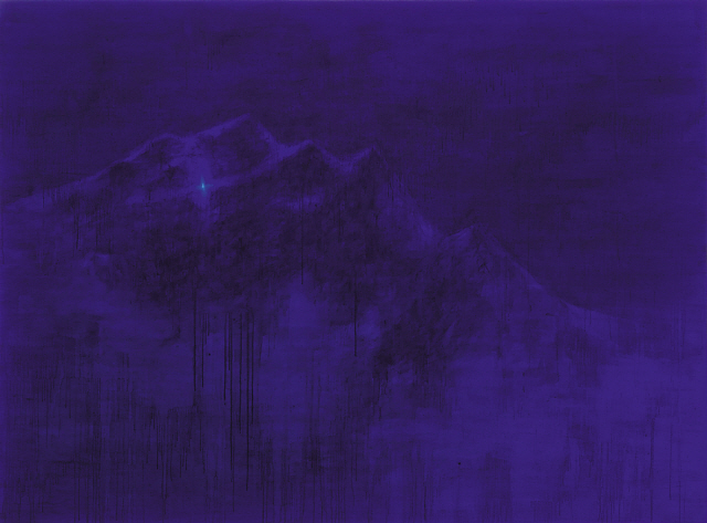 한지석, 깊은 주의, 린넨에 유채, 200×270cm, 2017
[화이트블럭 제공]