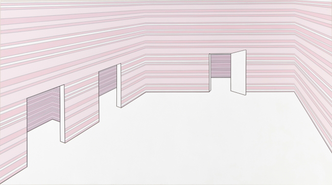 정소연, 벽지그림 Wallpaper Painting 22, Acrylic on canvas, 100x180cm, 2018 [사진제공=이화익갤러리]