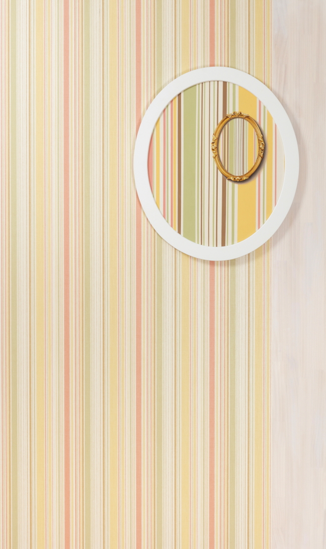 정소연, 벽지그림 Wallpaper Painting 26, Oil on canvas, 나무액자, 벽지, 우드스테인, 집성목, 200x120cm, 2019.[사진제공=이화익갤러리]