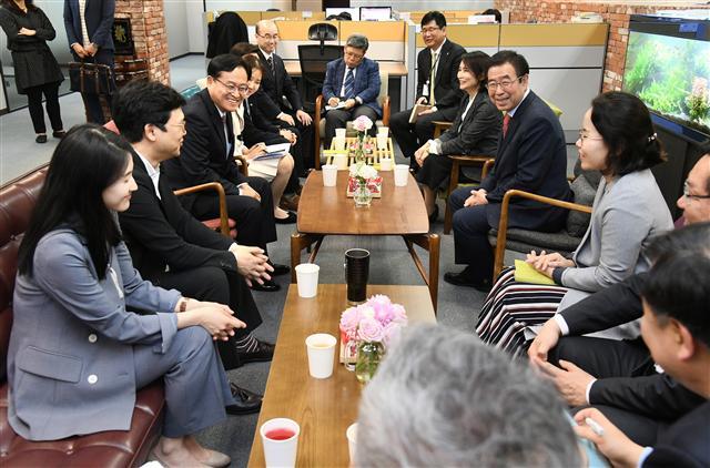 바이오中企 애로사항 청취하는 서울시장