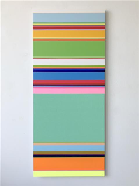 니콜라스 보데, No. 1302 Vertical 2018, 140×60 cm, Oil Acryl-Aluminium [예화랑 제공]