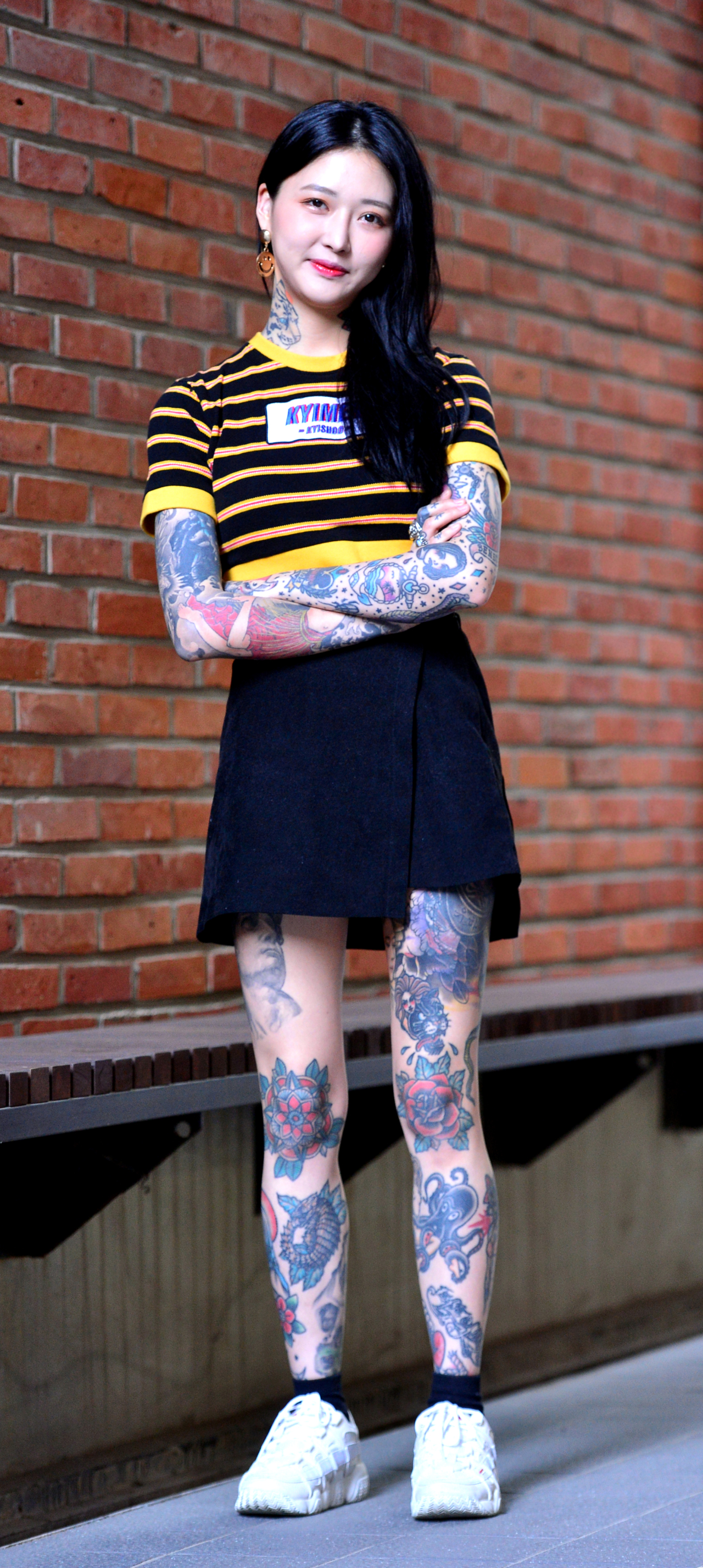 Tattoo artist Ahn Li-na (Park Hyun-koo/The Korea Herald)