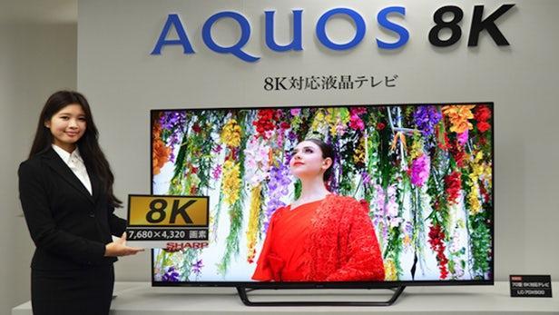 연말 미국 시장 재진출을 선언한 샤프의 ‘아쿠오스 8K’ TV.