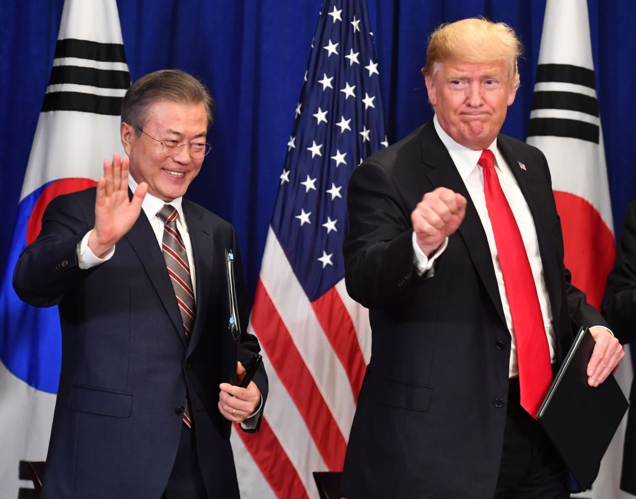 President Donald Trump will visit South Korea in June to meet with his counterpart Moon Jae-in over their efforts to persuade North Korea to scrap its nuclear weapons arsenal, the White House said May 15, 2019. (AFP)