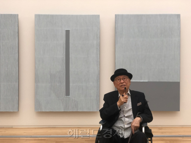 국립현대미술관은 5월 18일부터 9월 1일까지 한국 추상미술의 거장 박서보(88)의 대규모 회고전 '박서보-지칠 줄 모르는 수행자'를 개최한다. [사진=이한빛 기자/vicky@]