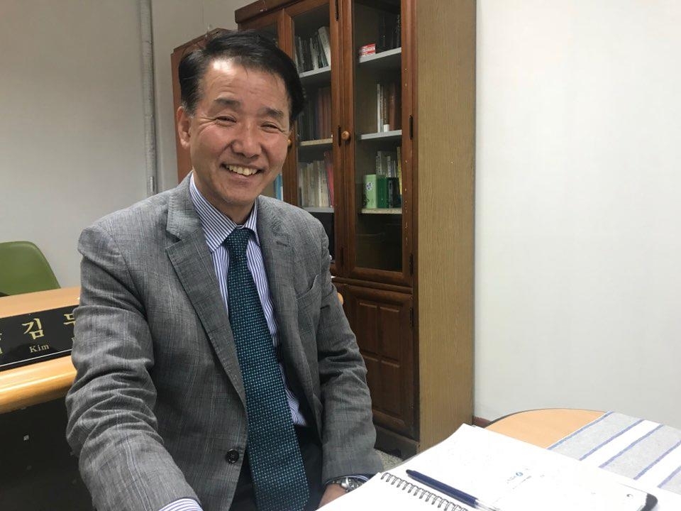 Kim Doo-yeon, principal of Great Vision School, an alternative school for North Korean defectors, located in Uijeongbu, north of Seoul. (Yonhap)
