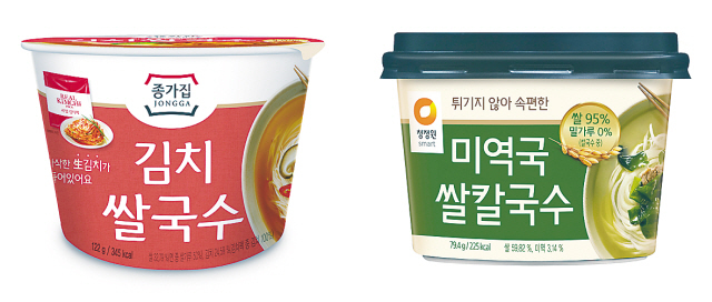 종가집 ‘김치 쌀국수’·청정원 ‘미역국 쌀칼국수’ [대상 제공]