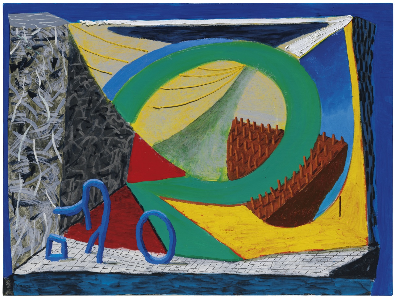 데이비드 호크니, 거의 스키 타듯이, 1991, 캔버스에 유채, 91.4x121.9cm.[사진제공=학고재갤러리]