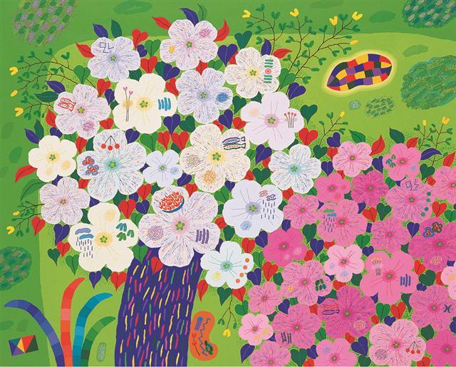금동원,
사유의 숲-Happy tree,
51×41cm, Serigraphy, 2019
[아트램프플래닝 제공]