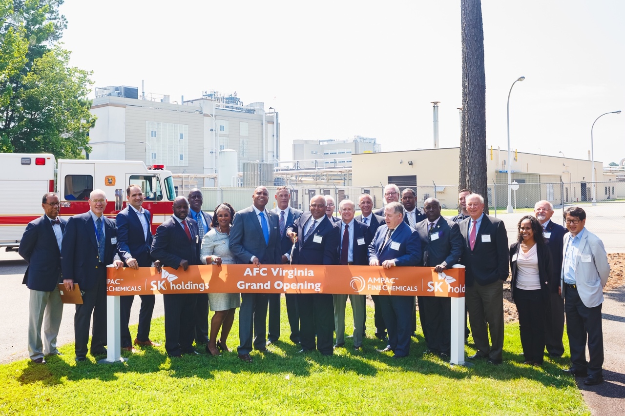 Ampac Fine Chemicals marks the starting of operations of its contract development and manufacturing facility with capacity of 180,000 liters in Petersburg, Virginia, Sunday. (SK Group)