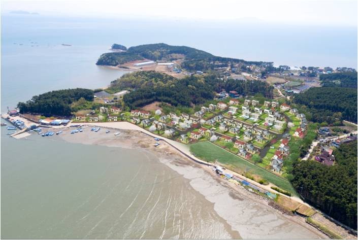 서해 바닷가 조망의 대부도전원주택 해솔길 6차 마을 분양
