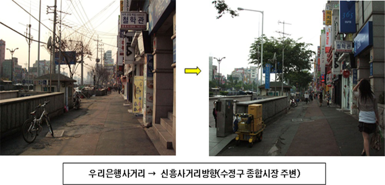 지중화 전후 모습[성남시 제공]
지중화 전후 모습[성남시 제공]
