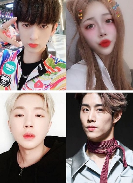 가수 우창범이 전 여자친구와의 결별 이유를 밝히면서 유명 BJ 이름이 거론 되면서 폭로전 양상을 띄고 있다. 이에 BJ열매는 억울함을 호소하면서 과거 우창범과 나눴던 카카오톡 대화방 사진을 캡처해 올렸다. 그러나 해당 대화방이 '정준영 단톡방'인 사실이 알려져 또 다른 논란을 부르고 있다. 사진은 우창범과 전 여자친구인 BJ열매, 그리고 단톡방 캡처본에 이름이 등장한 갓세븐 마크와 BJ열매와 바람을 피운 당사자로 지목된 BJ케이(위쪽 맨 왼쪽부터 시계방향). [OSEN]