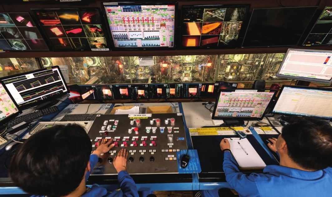 Operations room inside the Posco steel mill located in Pohang, North Gyeongsang Province. (Posco)