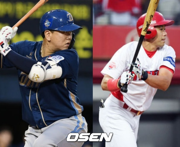 이우성, 이명기(왼쪽부터)가 시즌중 맞트레이드 됐다. [OSEN 제공]