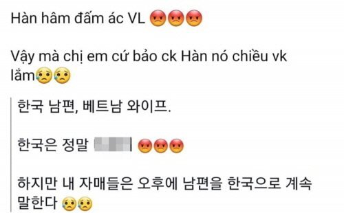 베트남인 아내 B 씨의 지인이 페이스북에 올린 글. [B 씨 지인 페이스북 캡처]