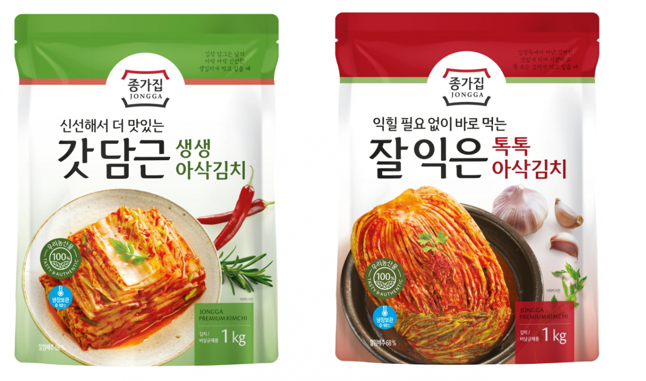 종가집 김치 신제품 2종 ‘생생아삭김치’와 ‘톡톡아삭김치’ 이미지 [제공=대상]