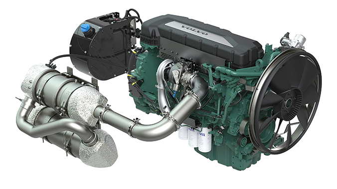 볼보건설기계의 DPF(Diesel Particulate Filter) 기술을 적용한 엔진 시스템.[볼보건설기계코리아 제공]