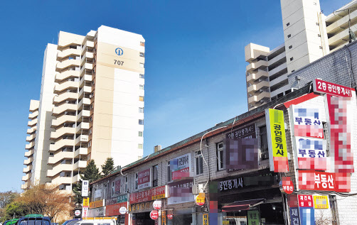 공인중개업소가 밀집한 서울 강남구 개포동 개포주공 7단지 모습.