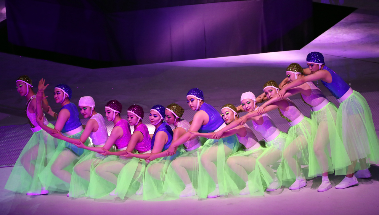 The opening ceremony of the 18th FINA World Championship is being held at the Kwangju Women's University Universiade Gymnasium in Gwangju on Friday. (Yonhap)