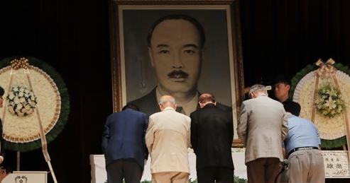 지난해 여운형 선생 서거 추모식이 열리고 있다. [연합]