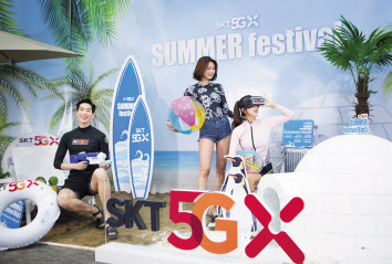 SK텔레콤 모델이 5GX 썸머 페스티벌을 알리고 있다. [SK텔레콤 제공]