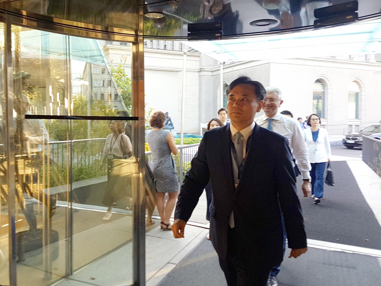 스위스 제네바에서 열린 세계무역기구(WTO) 일반이사회에 한국 정부 대표로 참석한 김승호 산업통상자원부 신통상질서전략실장.[연합]