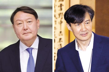 윤석열 검찰총장(왼쪽) 조국 민정수석.  [연합]