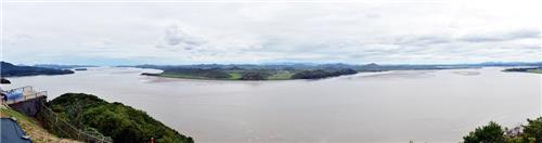 한강, 임진강, 예성강을 끼고 있는 한강 하구 전경. [연합]