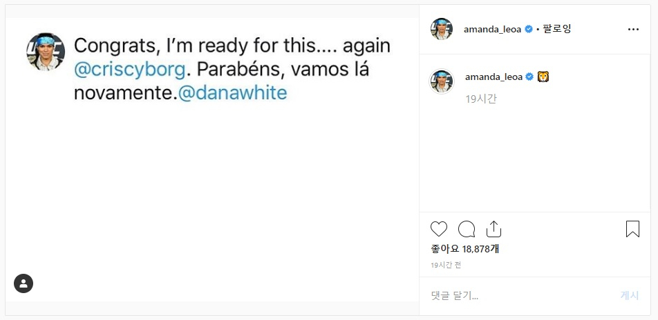 [아만다 누네스 인스타그램 캡처]