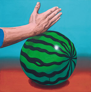 이우성, 한여름, 2015, 캔버스에 과슈, 91x91cm[학고재갤러리 제공]