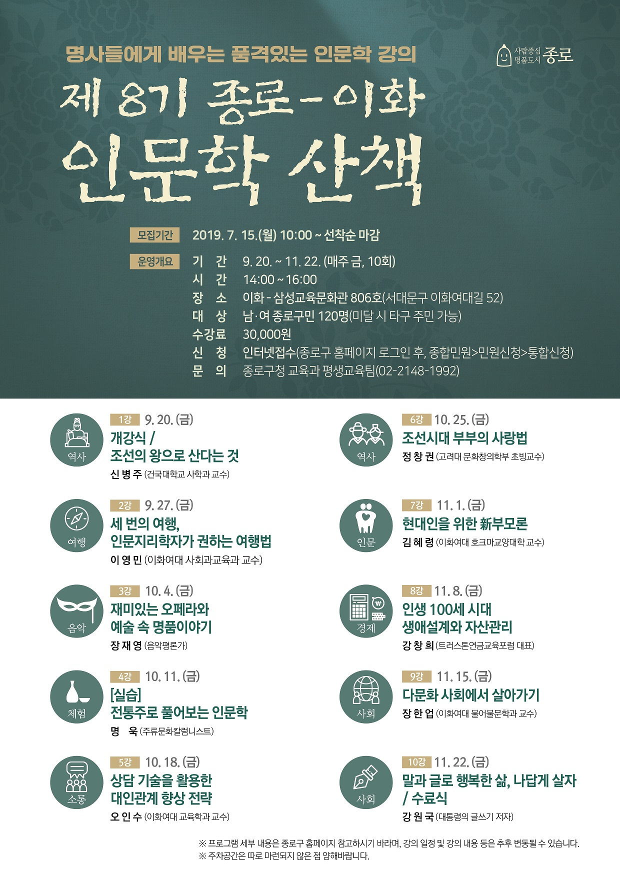 인문학 산책 포스터.