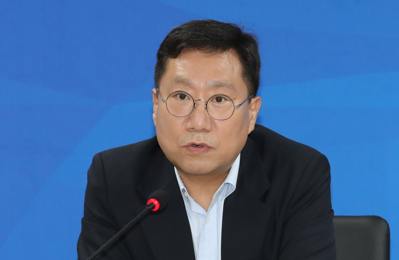 서울 여의도 더불어민주당사에서 31일 오후 열린 민주연구원의 ‘송승민 중국과학원 상무이사 초청특강’에서 양정철 민주연구원장이 인사말을 하고 있다. [연합]