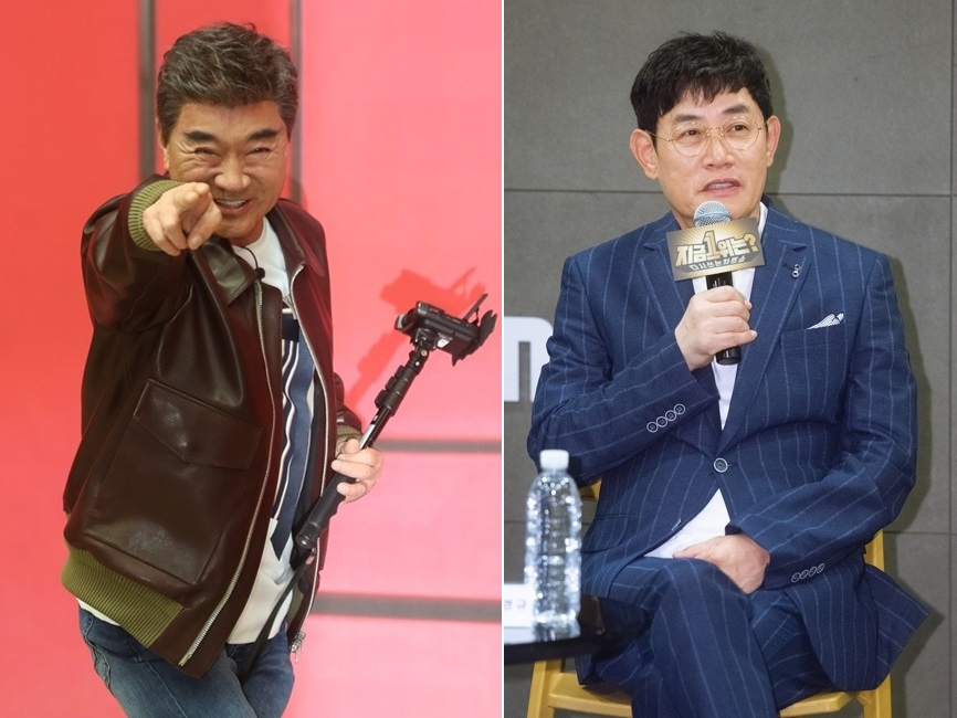 모교 객원교수로 임용된 이덕화(왼쪽)와 이경규 [연합]