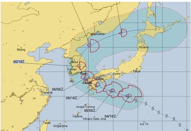 미국 합동태풍경보센터의 태풍 프란시슼코 예상 이동 경로. [미국 합동태풍경보센터 홈페이지 캡처]