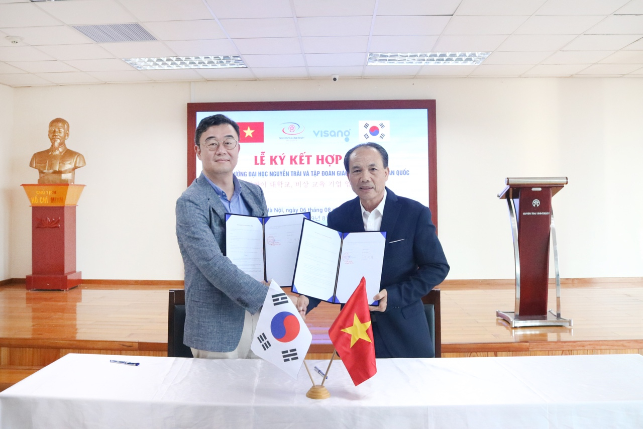 비상교육-베트남 응웬짜이대학교 업무 협약식 모습.