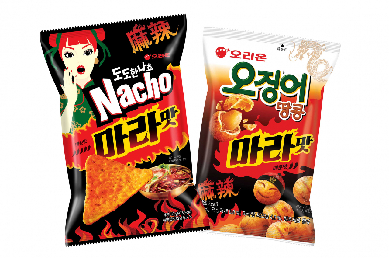 도도한나쵸 마라맛, 오징어땅콩 마라맛 [오리온 제공]