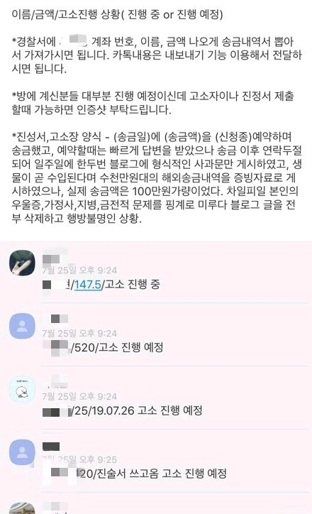 피해자 100여명은 단체 카카오톡을 만들어 고소를 진행하고 있다. [독자제공]