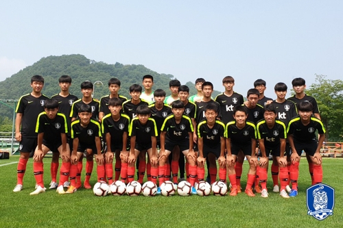 한국 U-15 축구 대표팀[대한축구협회 제공]