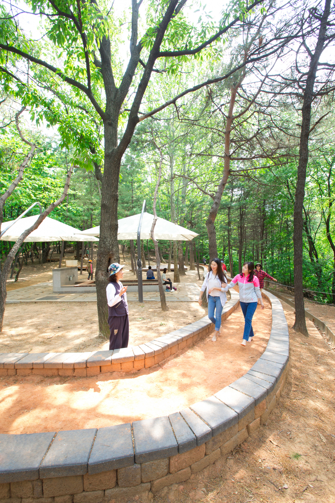 힐링체험 참가자들이 황톳길을 걷고 있다. [강서구 제공]