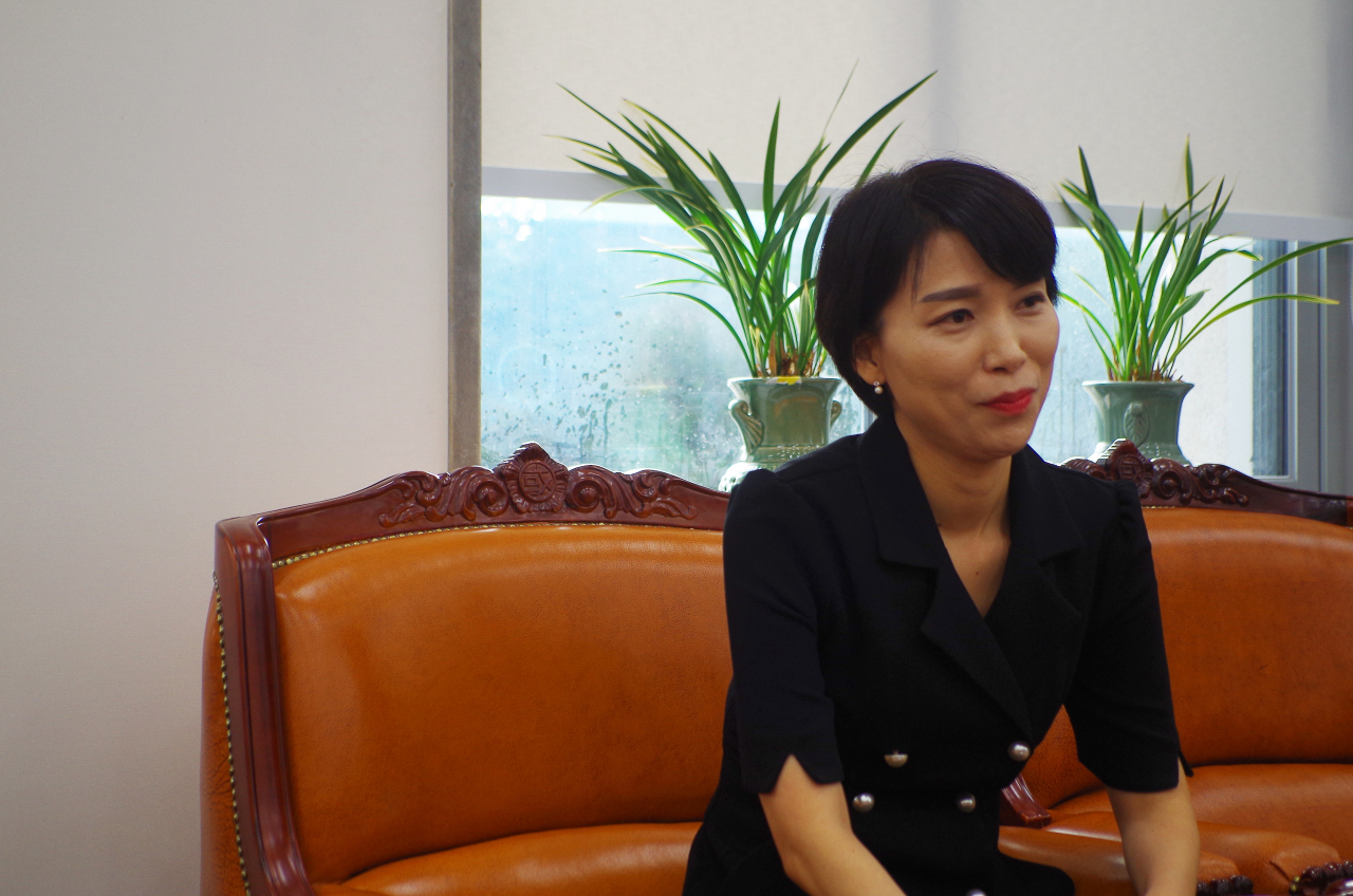 김정화 바른미래당 대변인이 지난 14일 서울 영등포구 국회에서 인터뷰에 응하고 있다. [홍태화 기자/th5@heraldcorp.com]