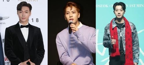 중국 출신 엑소 레이, 홍콩 태생 갓세븐 잭슨, 대만 출신 라이관린
(연합뉴스 자료사진, JYP엔터테인먼트 제공)
'나는 오성홍기 수호자'란 글 공유한 레이, 라이관린, 잭슨(왼쪽부터)
(레이, 라이관린, 잭슨 웨이보 캡처)
