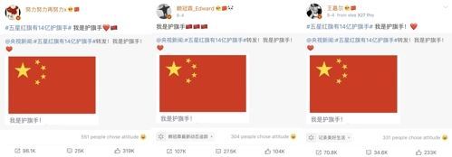 중국 출신 엑소 레이, 홍콩 태생 갓세븐 잭슨, 대만 출신 라이관린
(연합뉴스 자료사진, JYP엔터테인먼트 제공)
'나는 오성홍기 수호자'란 글 공유한 레이, 라이관린, 잭슨(왼쪽부터)
(레이, 라이관린, 잭슨 웨이보 캡처)