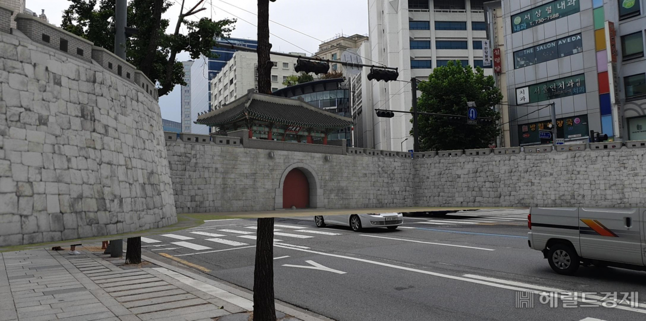 디지털로 복원한 돈의문의 모습. [서울시 제공]