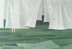 김진성 2019, 내일이 오고 캔버스에 색연필과 유채 89.4x130.3cm [도로시살롱 제공]