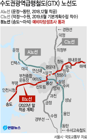 GTX B노선 시작점으로 알려진 인천시 연수구 송도동 일대의 모습. [연합]